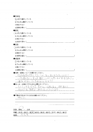 性別:男性/年齢:30代/職業:会社員